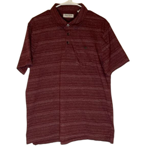 ENGLISH LAUNDRY Quarter Button Down Polo Shirt, Men’s Large, Maroon